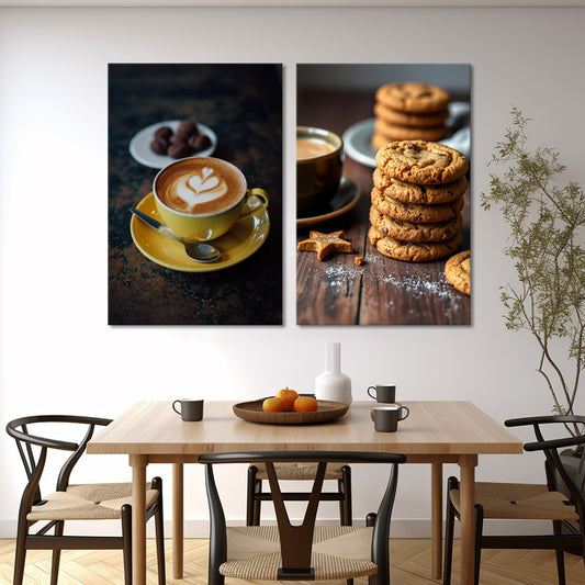 Coffee & Biscuit Delights| Food Wall Art | 2 Panels
