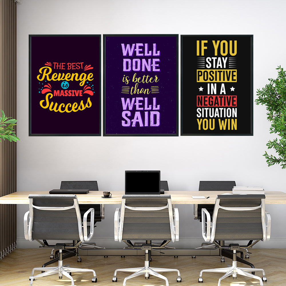 Motivational Quotes Vol.1 |Motivational Wall Art | 3 Panels