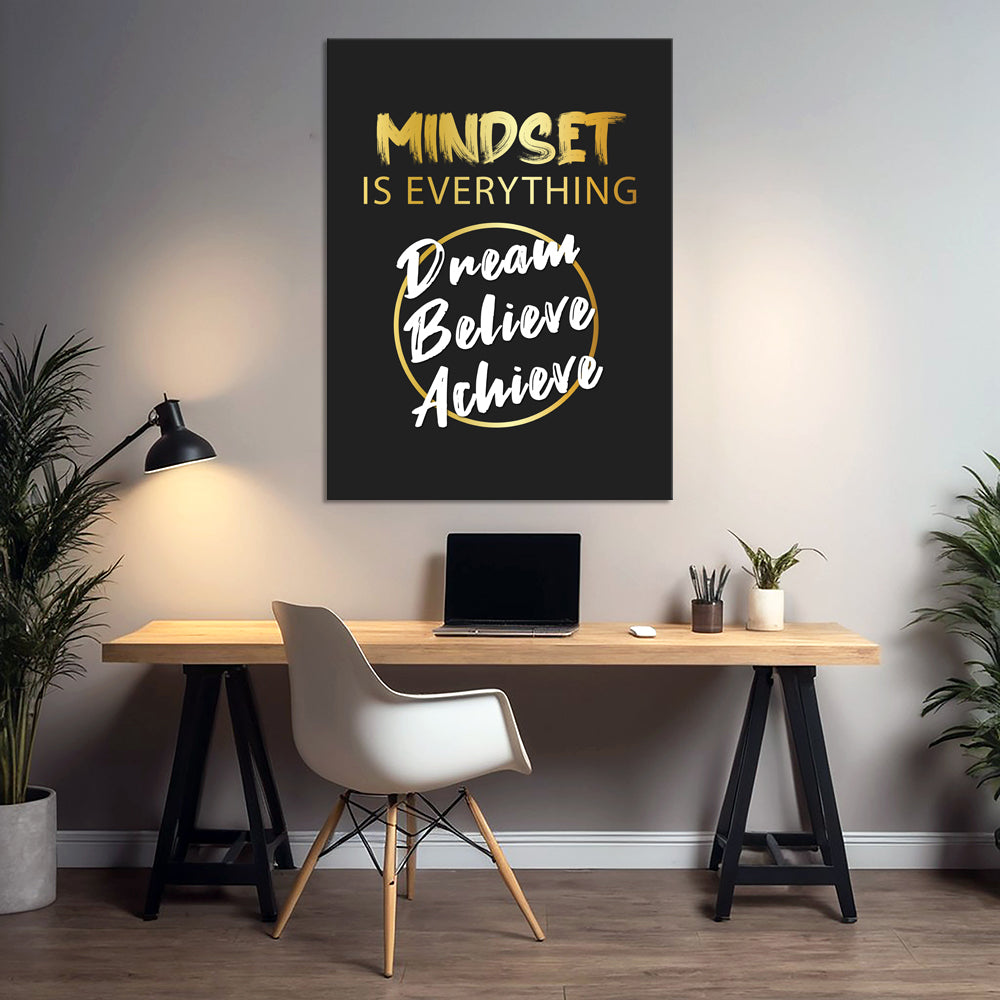 Mindset Is Everything | Motivational Wall Art | Single Panel