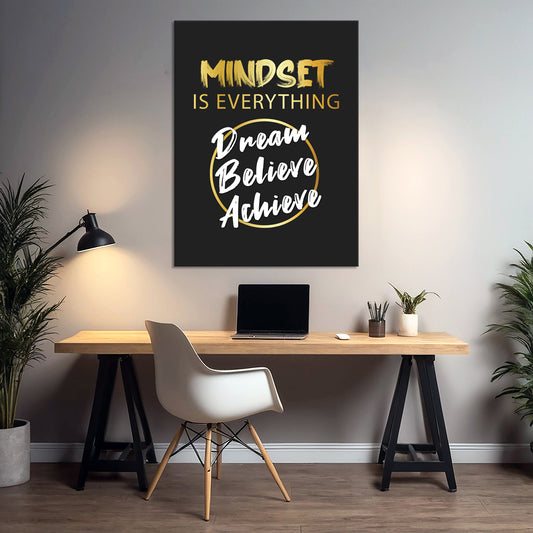 Mindset Is Everything | Motivational Wall Art | Single Panel