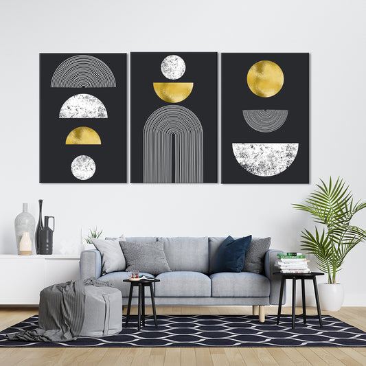 Minimalist Mid Century Style | Abstract Wall Art | 3 Panels