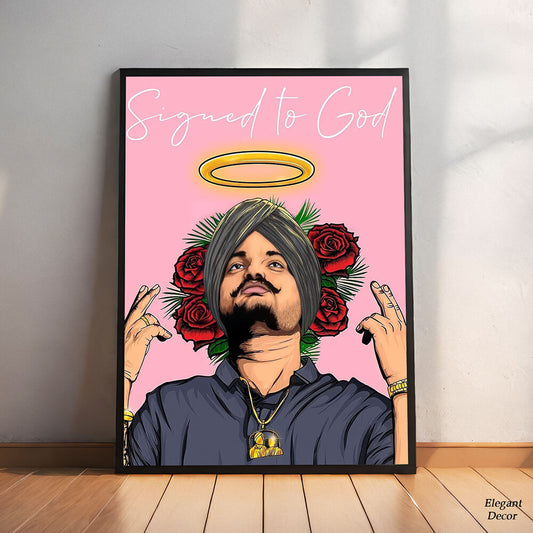 Sidhu Moose Wala Signed to God | Figure Poster Wall Art