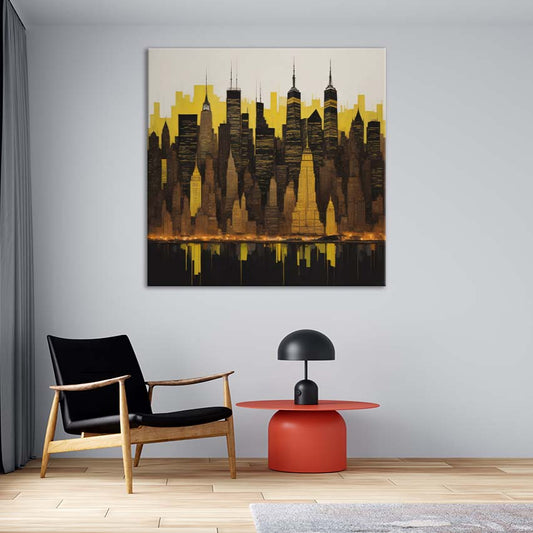 Urban Elegance and Reflective Sky Scrappers | City Scape Wall Art | Single Panel