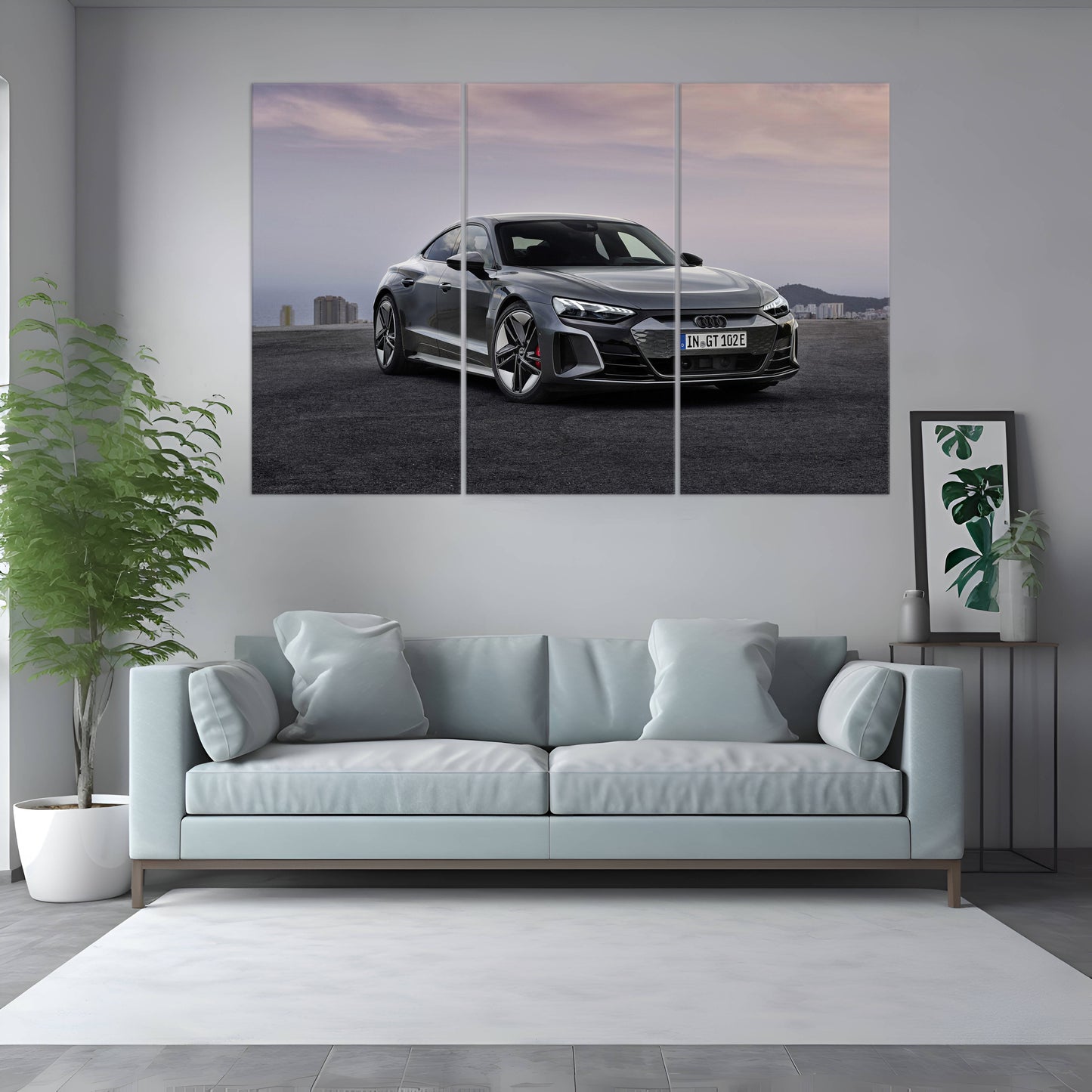 Audi E Tron Sunset Veiw | Cars Wall Art | 3 Panels