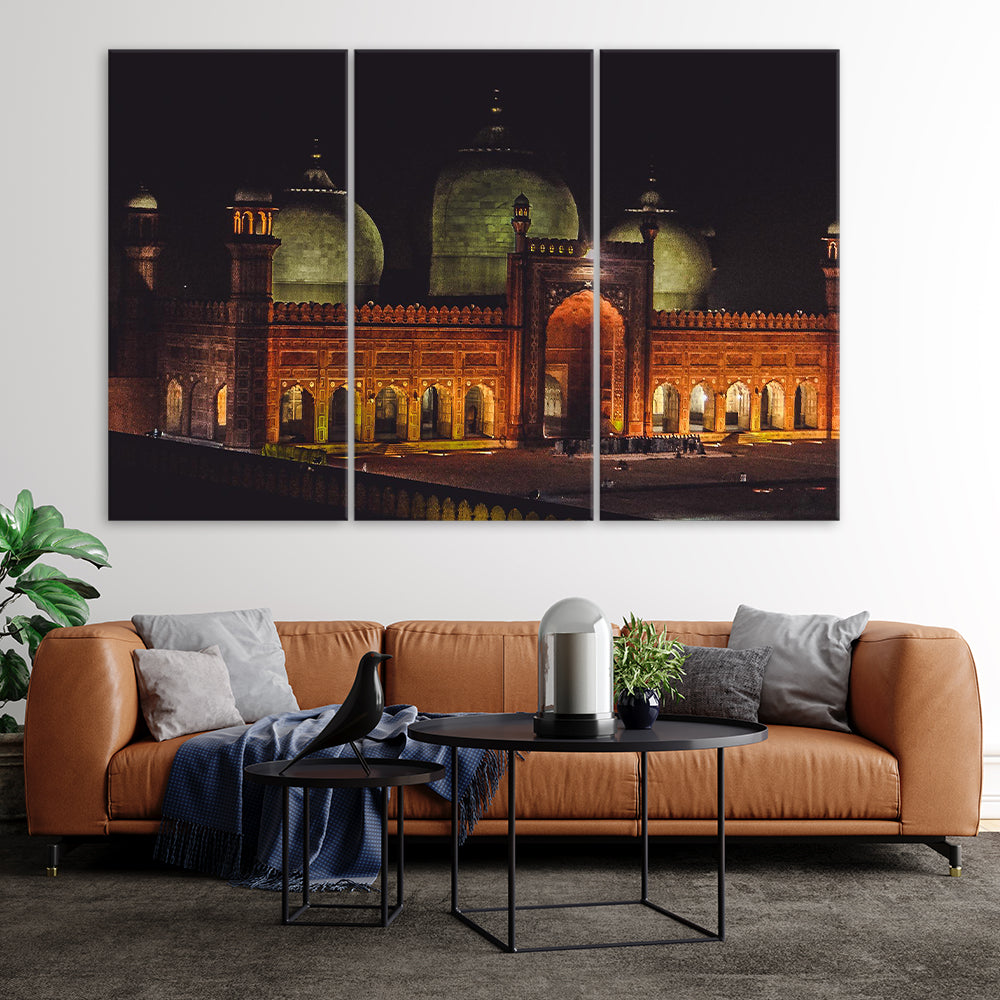 Badshahi Mosque | Architectural Wall Art | 3 Panels