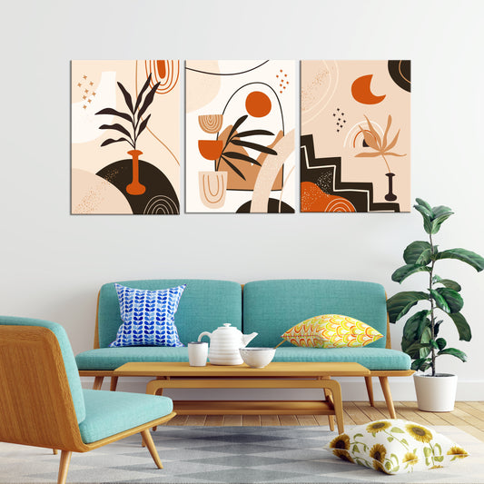 Sunswept Nordic Plants | Floral Wall Art  |3 Panels