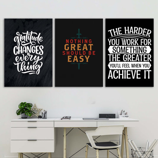 Motivational Quotes Vol.2 | Motivational Wall Art | 3 Panels