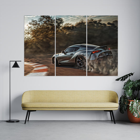 Toyota Supra Drifting | Cars Wall Art  | 3 Panels