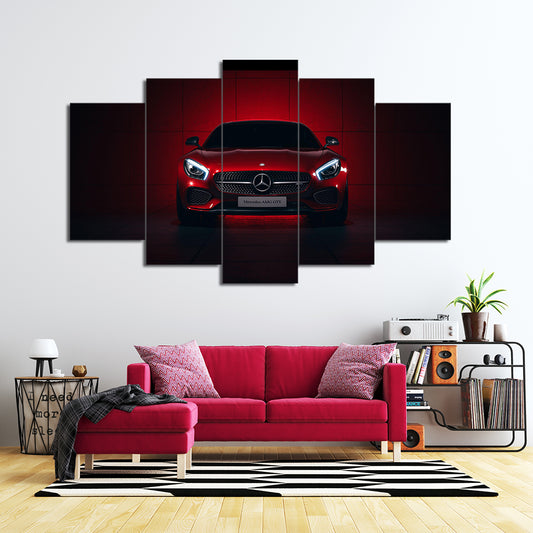 Red Mercedes AMG | Cars Wall Art | 5 Panels