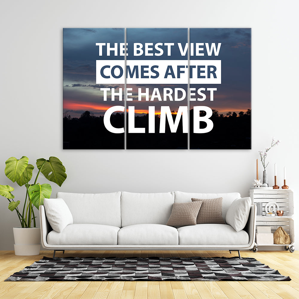 Hardest Climb | Motivational Wall Art | 3 Panels