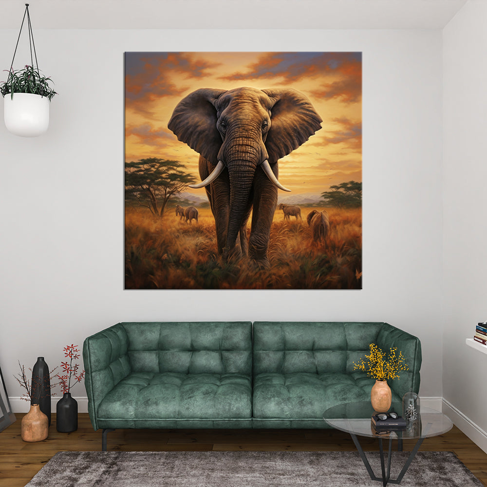 Elephant Jungle Life | Animal Wall Art | Single Panel