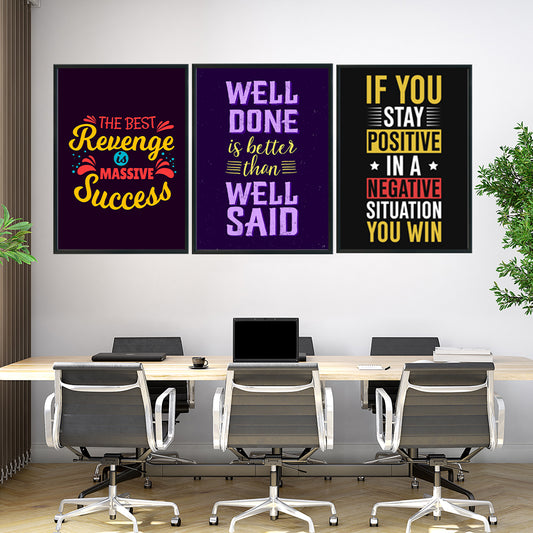 Motivational Quotes Vol.1  |Motivational Wall Art | 3 Panels