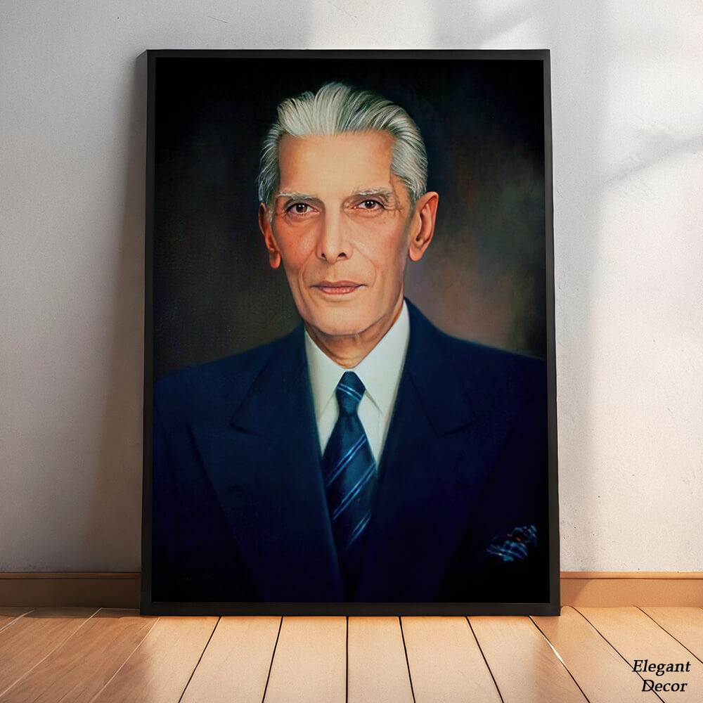 Quaid-e-Azam Muhammad Ali Jinnah Portrait | Figure Poster Wall Art