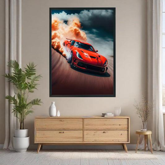 The Corvette Drift | Cars Wall Art | Single Panel