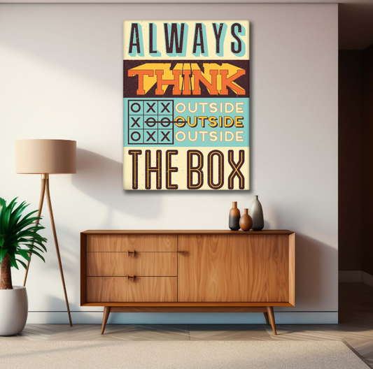 Always Think Outside the Box | Motivational Wall Art | Single Panel