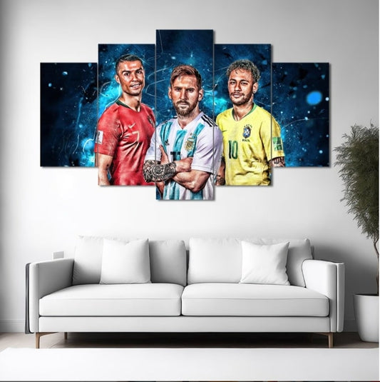 Football Stars Legacy | Football Sports Wall Art | 5 Panels