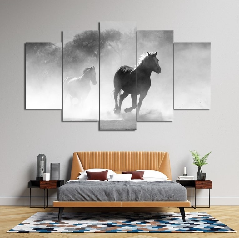 Shades Of Mystic Gallop | Animal Wall Art | 5 Panels