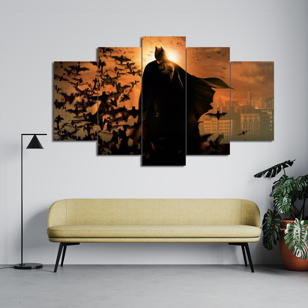 Batman Gotham City Silhouette | Movies Wall Art | 5 Panels