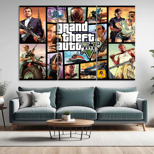 GTA V | Games Wall Art | 3 Panels