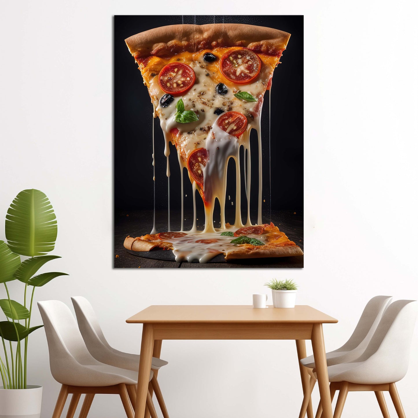 Cheesy Pizza Slice  | Food Wall Art | Single Panel