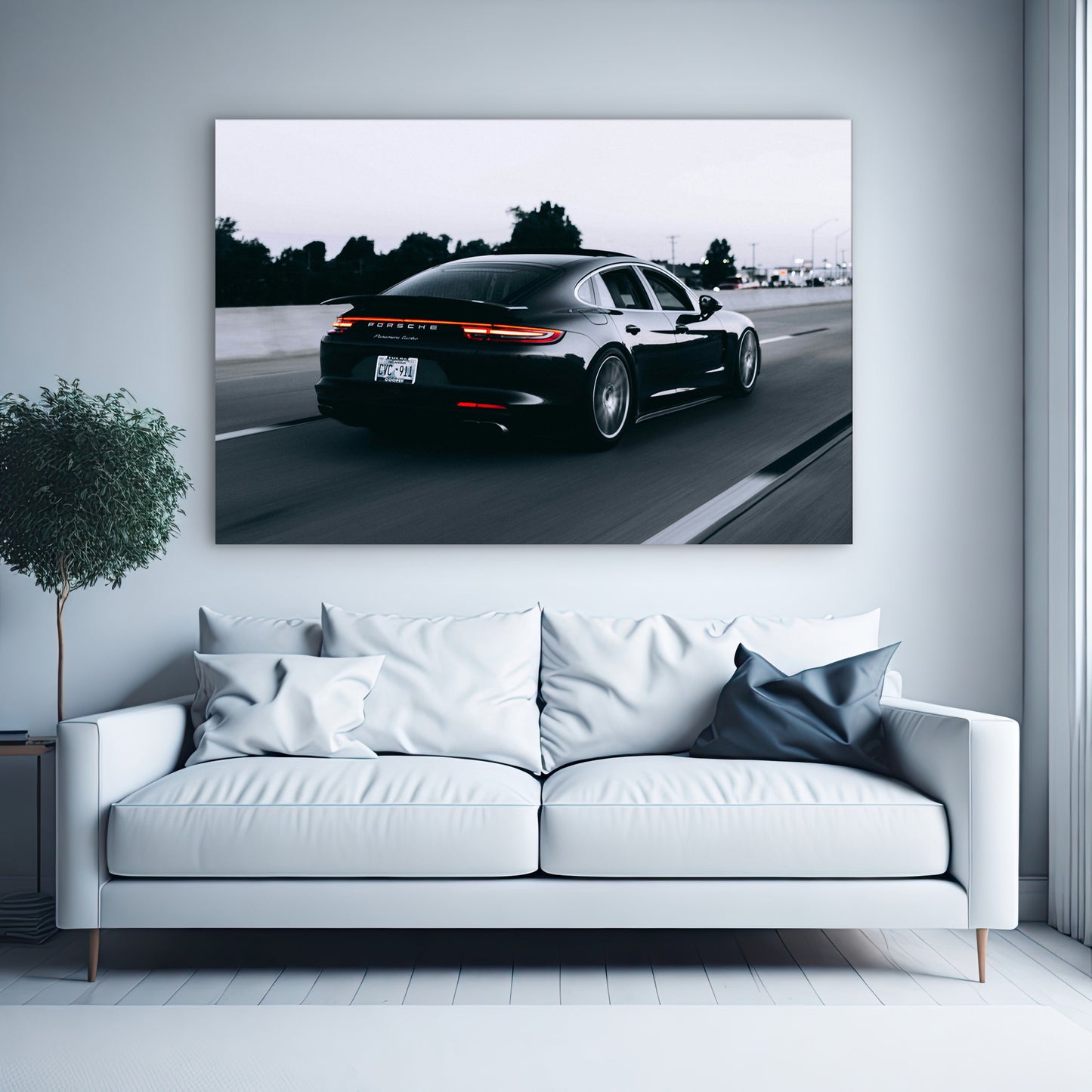 Black Porsche Duotone | Cars Wall Art | Single Panel