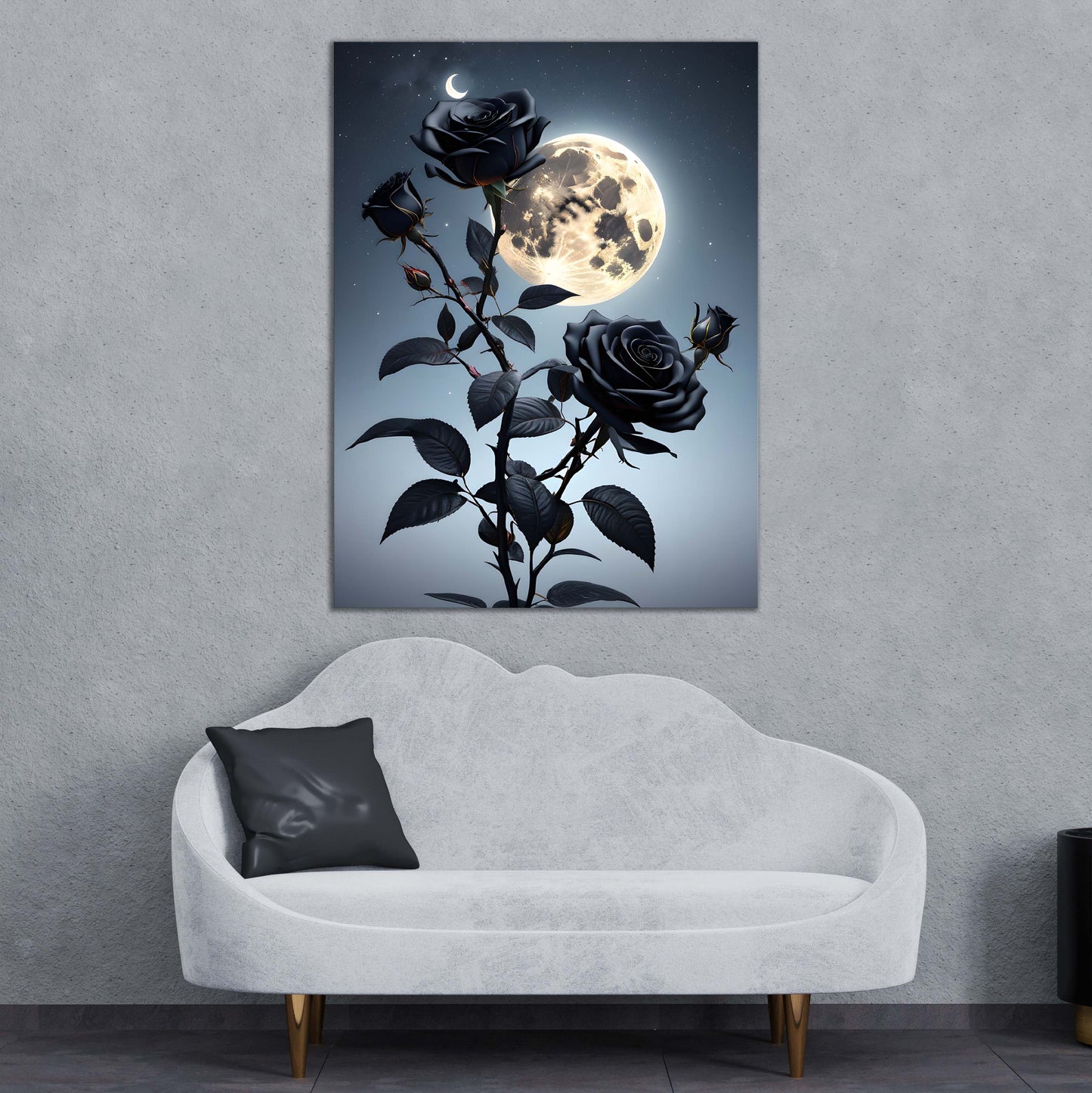 Enigmatic Charm Of The Black Rose | Floral Wall Art | Single Panel