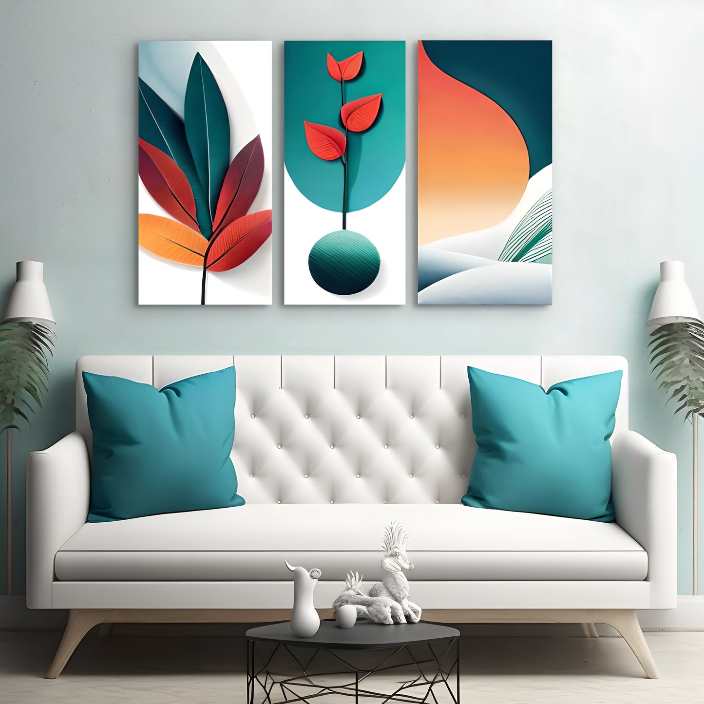 Tulip Flowers Asthetics | Floral Wall Art | 3 Panels