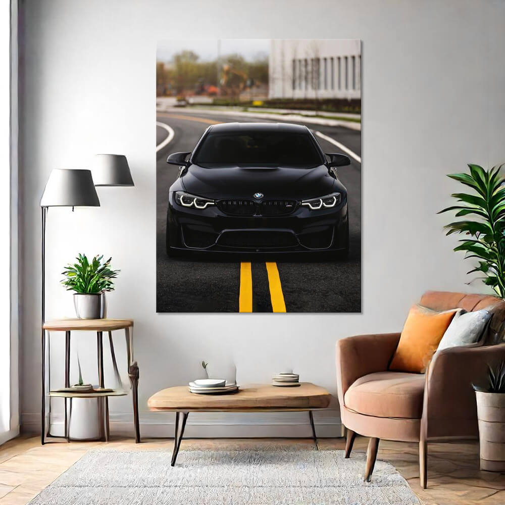 Black BMW Racing Shadows | Car Wall Art | Single Panel