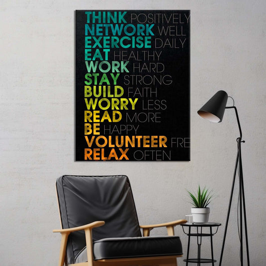 Think Positively Network Well | Motivational Wall Art | Single Panel