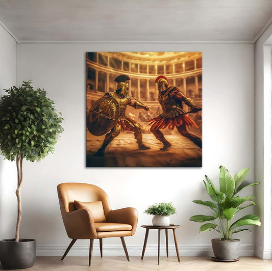 Clash Of Gladiators | Warrior Wall Art | Single Panel