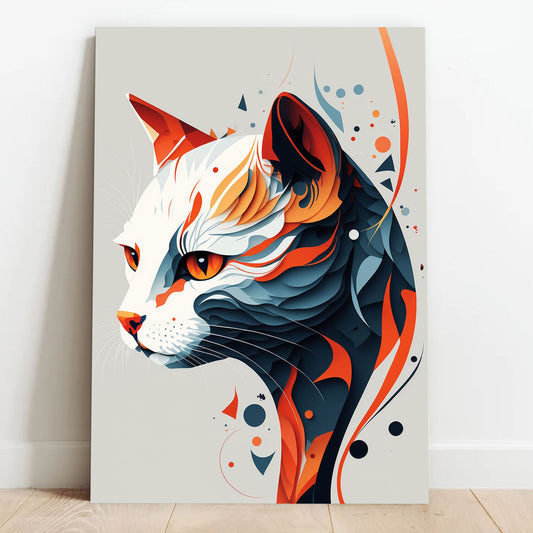 kaleidoscopic Abstract Cat | Animal Wall Art | Single Panel