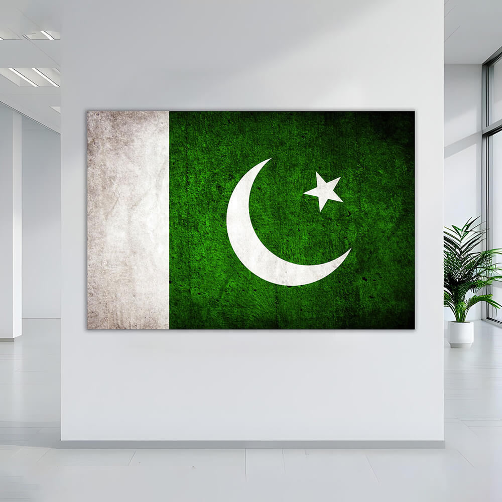 Pakistan flag  | Office Wall Art | Single Panel