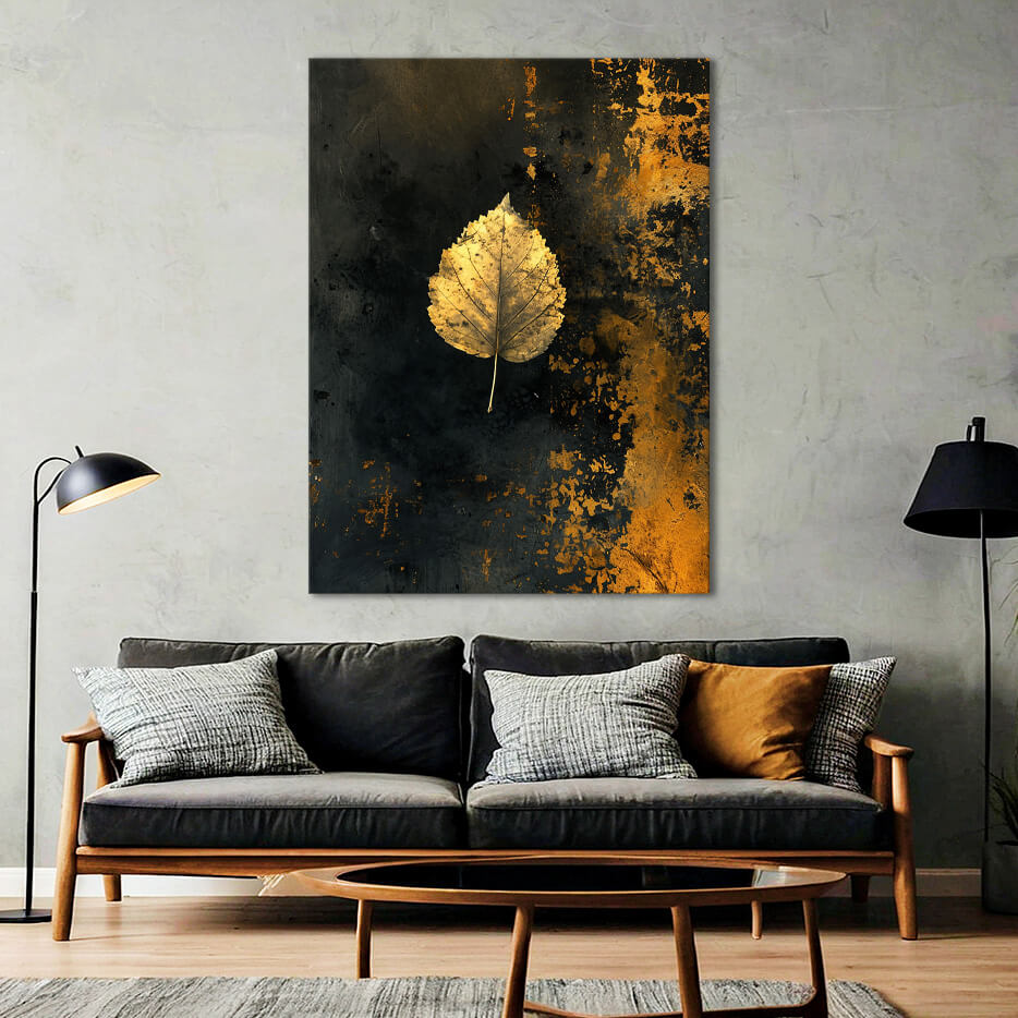 The Luster Of Golden Leaf  | Abstract Wall Art | Single Panel