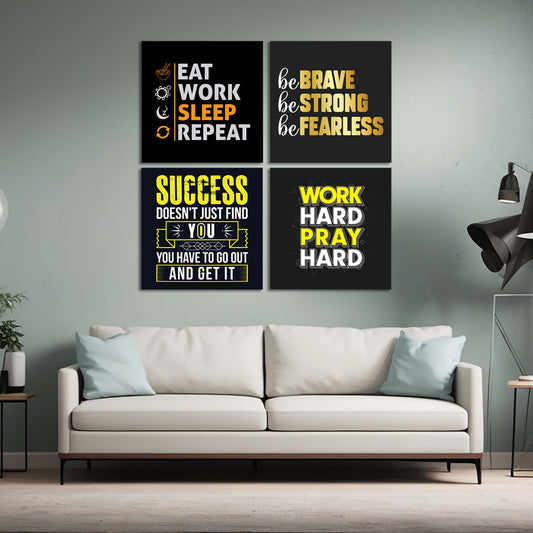 Motivational Quotes Collection Vol. 1 | Office Wall Art | 4 Panels